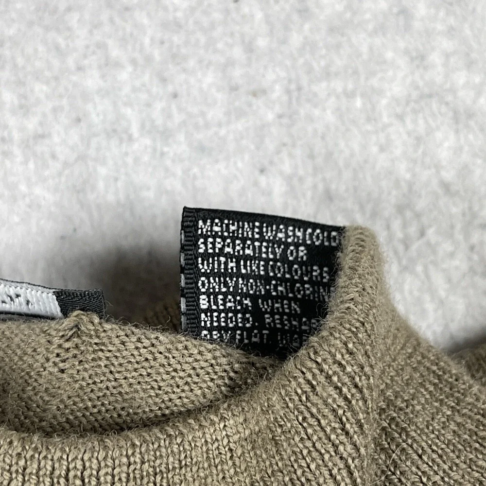 Preswick &‎ Moore Sweater Mens XL Beige Ribbed Career Merino Wool Italy Office